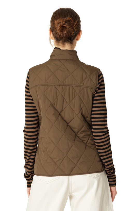 Quilted Short Vest Nut