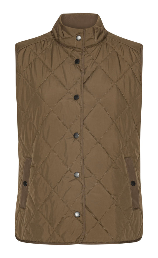 Quilted Short Vest Nut