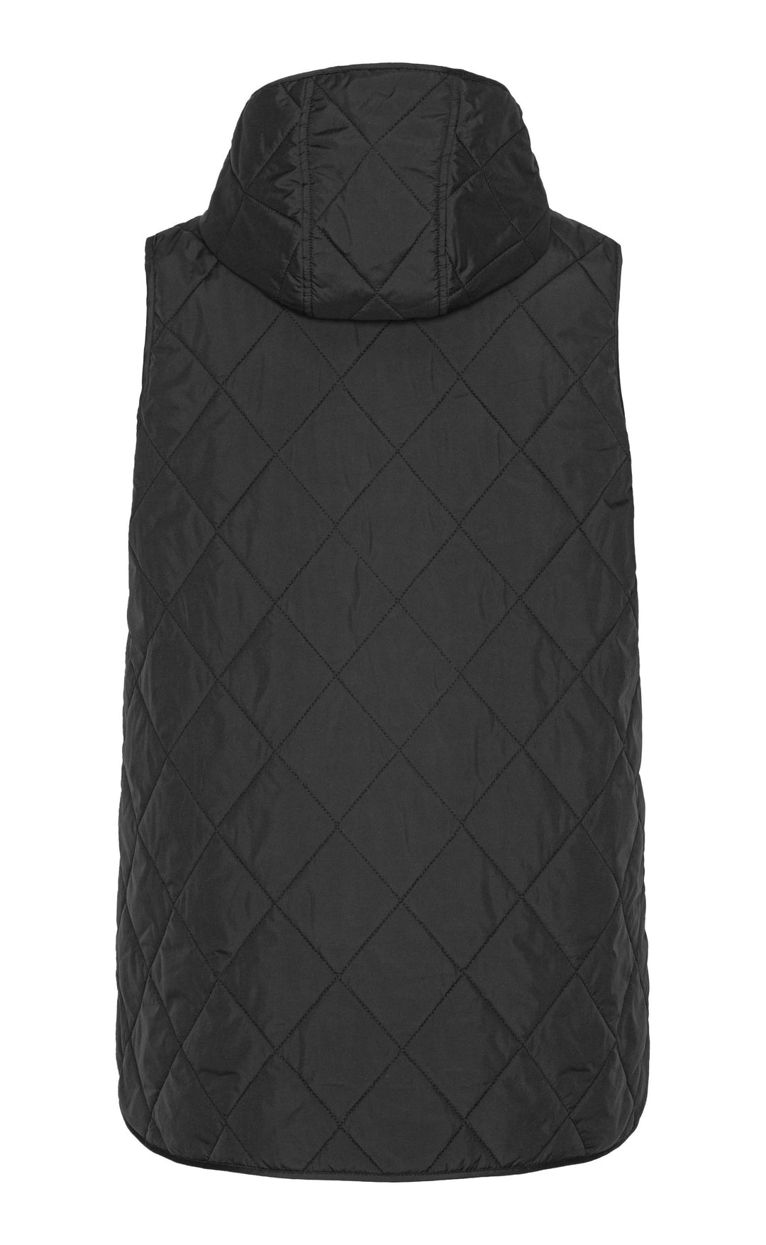 Quilted Long Vest Black