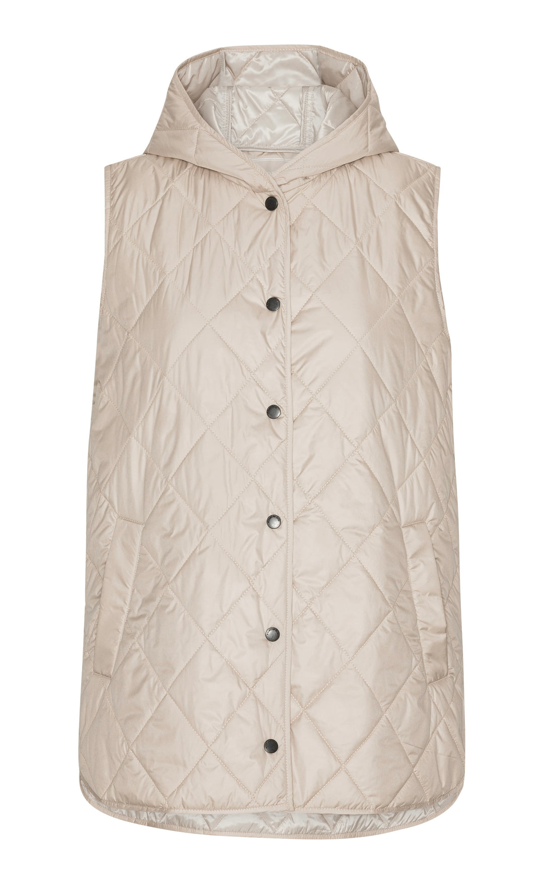Quilted Long Vest Light Camel