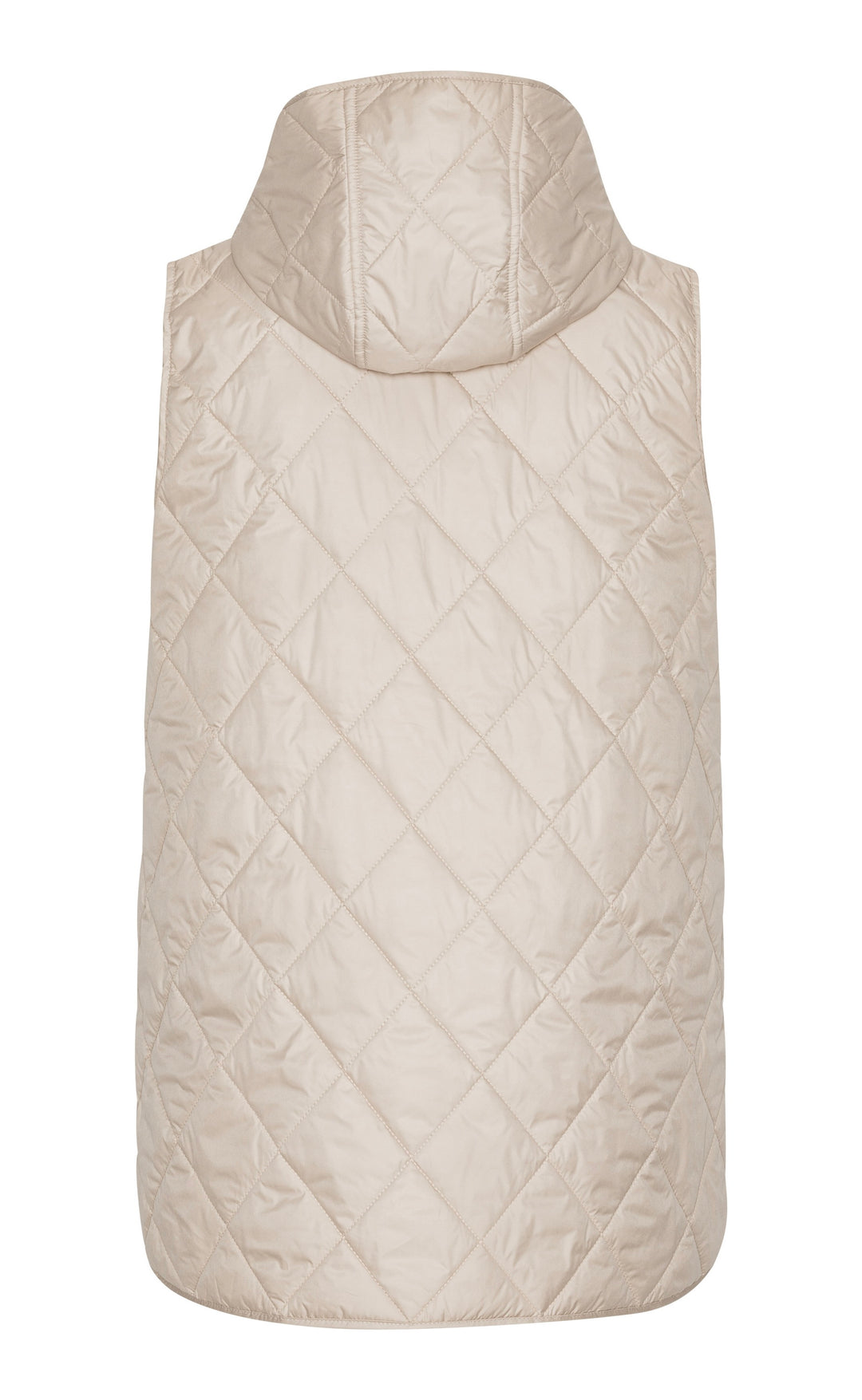 Quilted Long Vest Light Camel