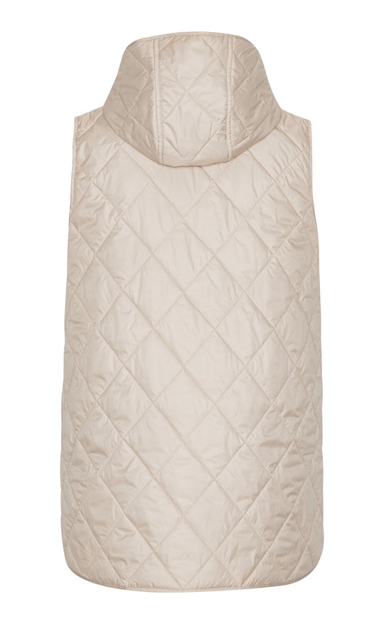 Quilted Long Vest Light Camel