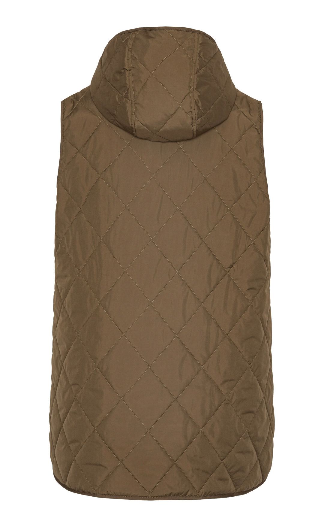 Quilted Long Vest Nut