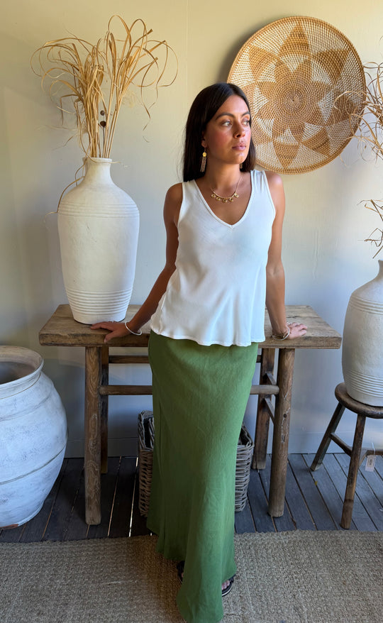 Renee Maxi Skirt Green Hemp