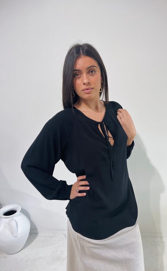 The Empower Blouse Black Crepe