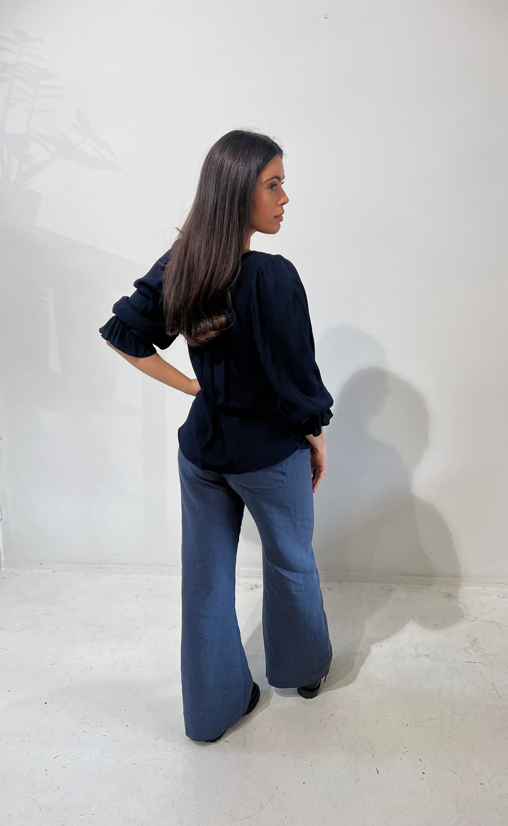 Smokin Pant Navy Linen