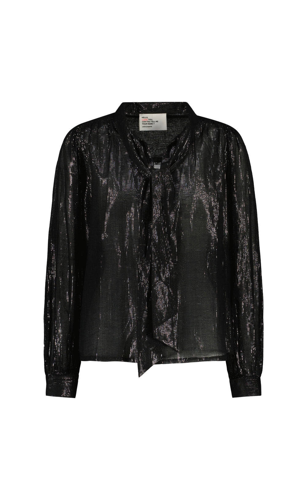 Cilian Silver Stripe Blouse Black