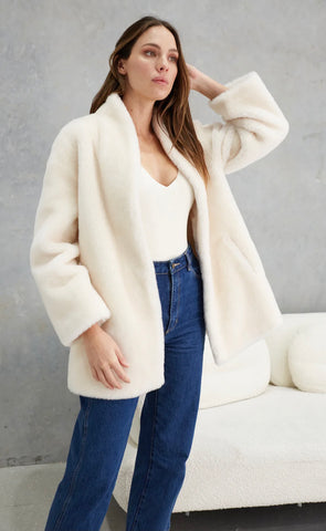 Matilda Wool Teddy Coat Winter White