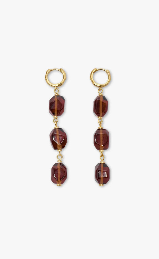 Maeve Drop Earrings Gold / Chocolate