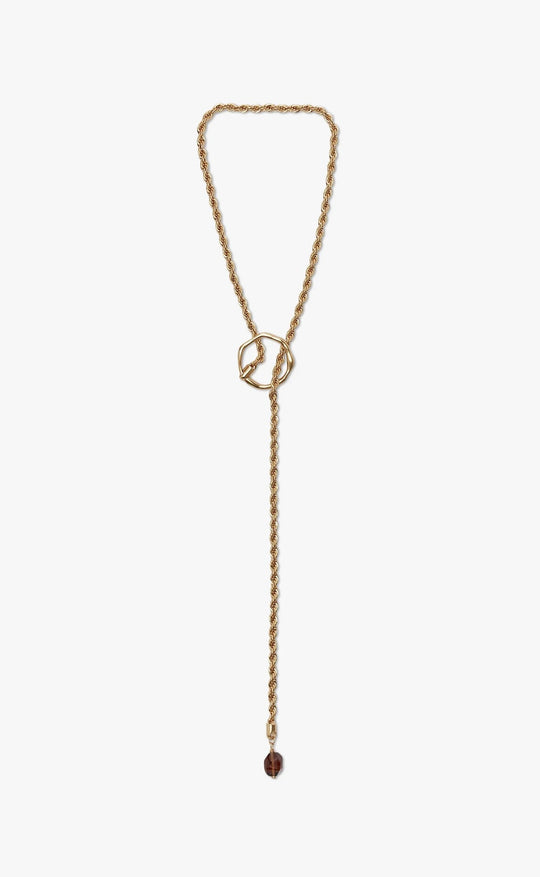 Maeve Drop Necklace Gold / Chocolate