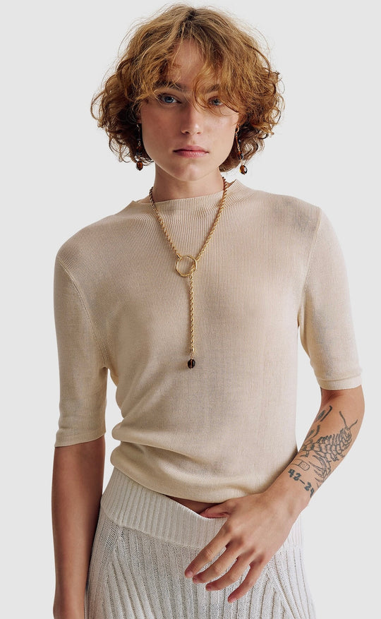 Maeve Drop Necklace Gold / Chocolate