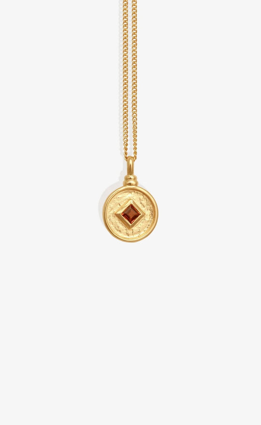 Blaze Coin Necklace  Gold Vermeil
