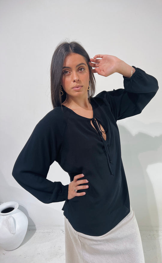 The Empower Blouse Black Crepe