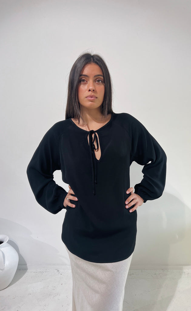 The Empower Blouse Black Crepe Smith & Western
