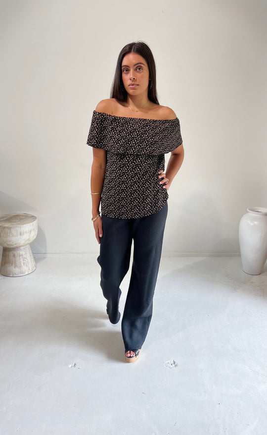 Parisienne Pant Black Linen