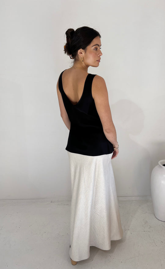 Renee Maxi Skirt Sand Linen Twill