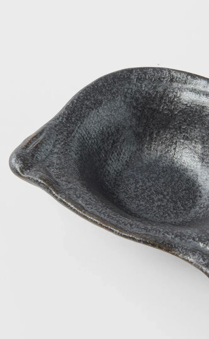 Black Triple Pod Sauce Dish