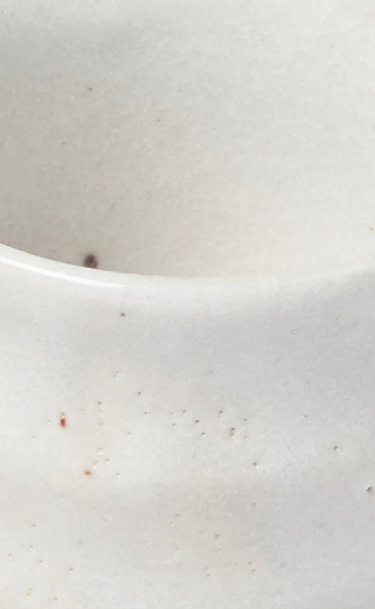 Sake Cup White Ridged