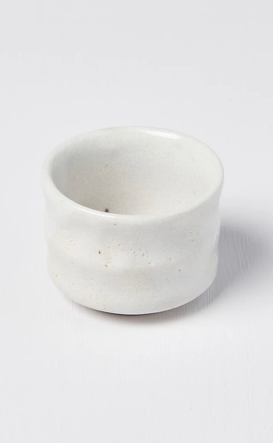 Sake Cup White Ridged