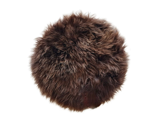Sheepskin Circle Seat Pad Natural Black