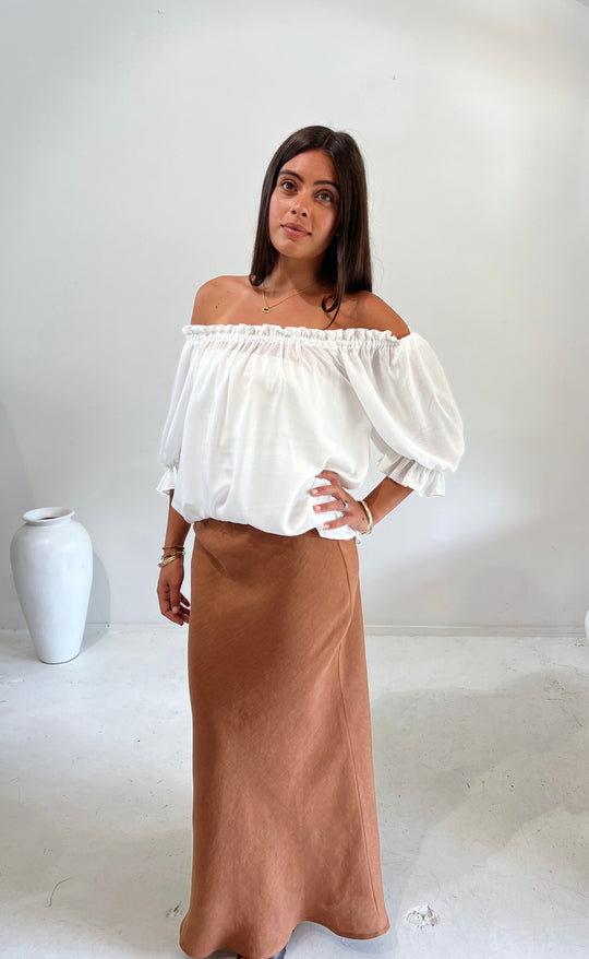 Bias Maxi Skirt Chai