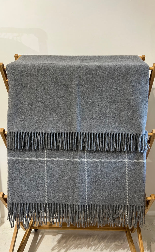 NZ Wool Blanket Solid Grey Smith & Western
