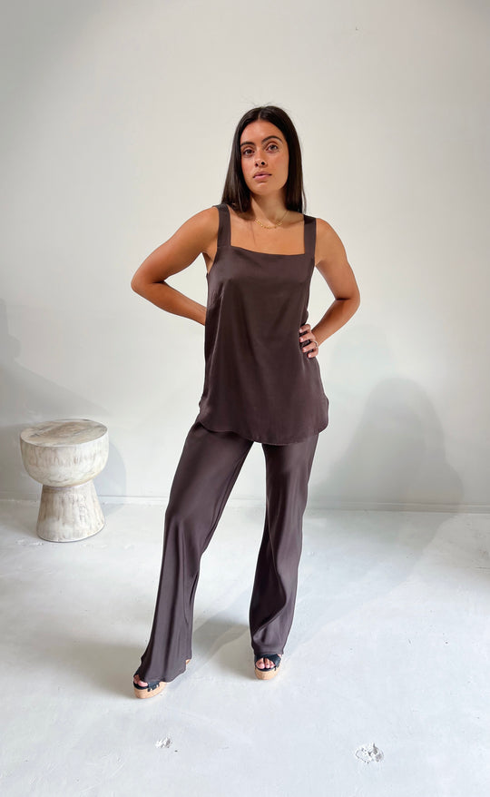 Parisienne Pant Earth Satin