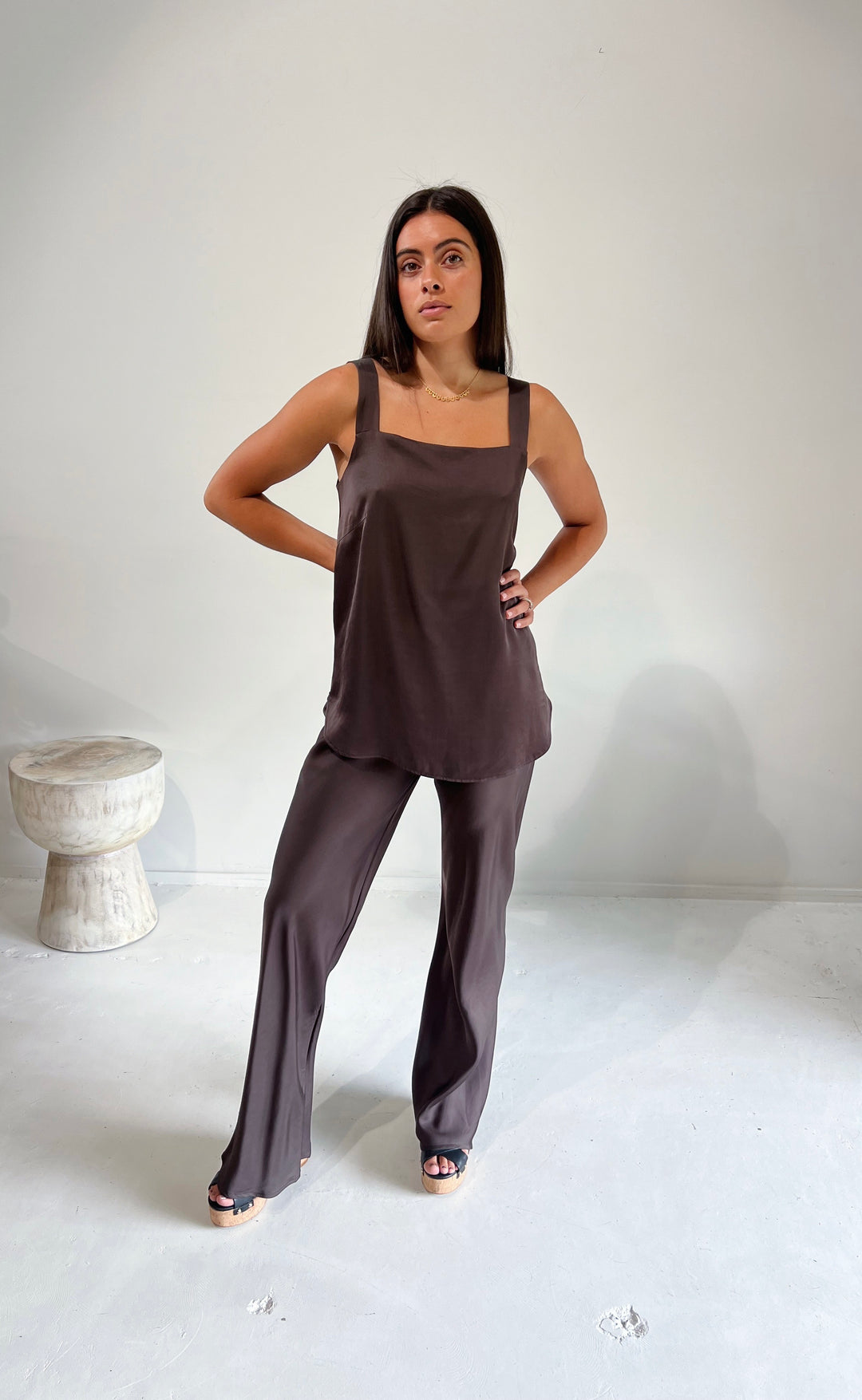 Hana Top Earth Satin