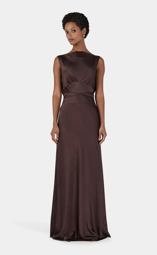 Clara Bias Dress Cognac