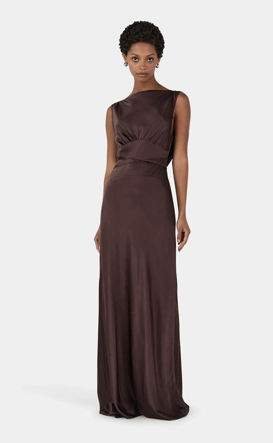 Clara Bias Dress Cognac