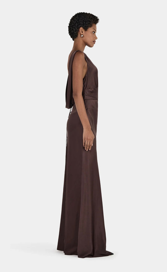Clara Bias Dress Cognac