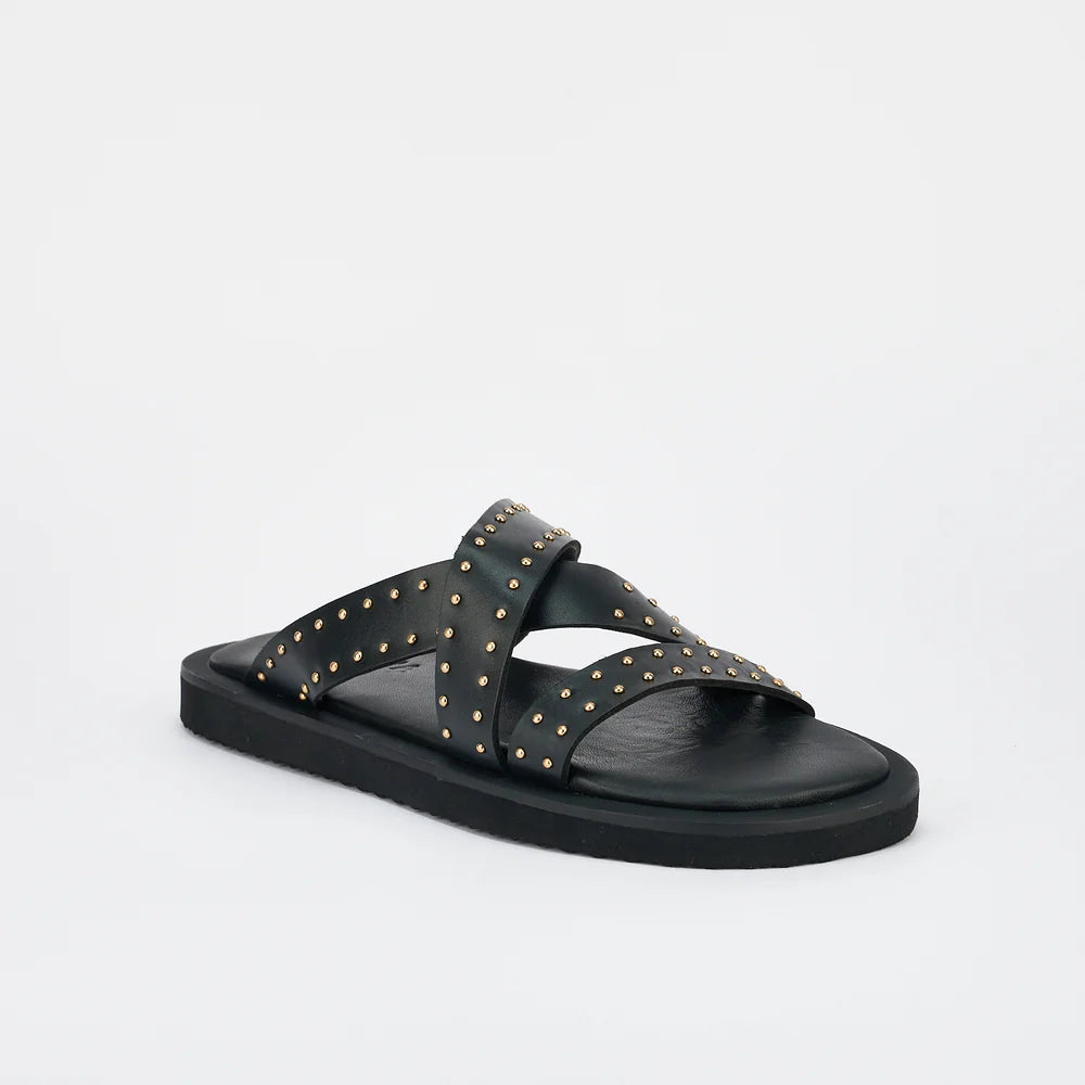 Capri Footbed | Black & Gold