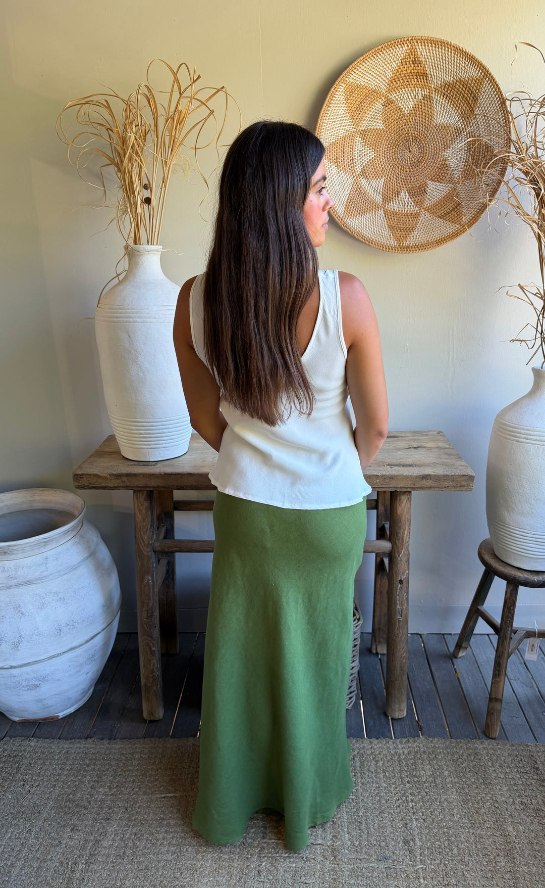 Renee Maxi Skirt Green Hemp