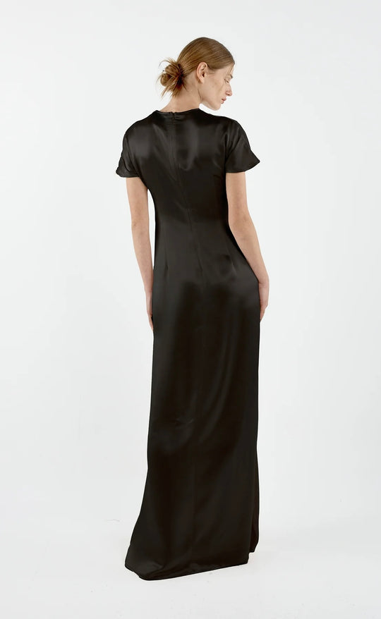 Bianca Gathered Maxi Gown Black