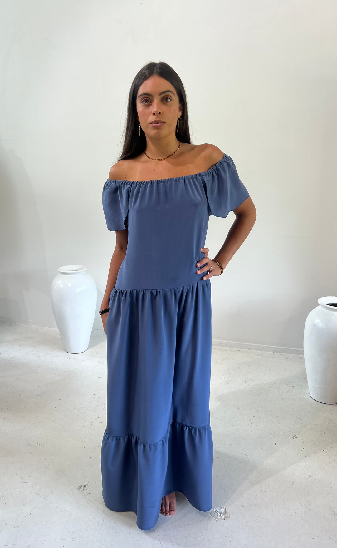 Elope Dress Moonstone Silk