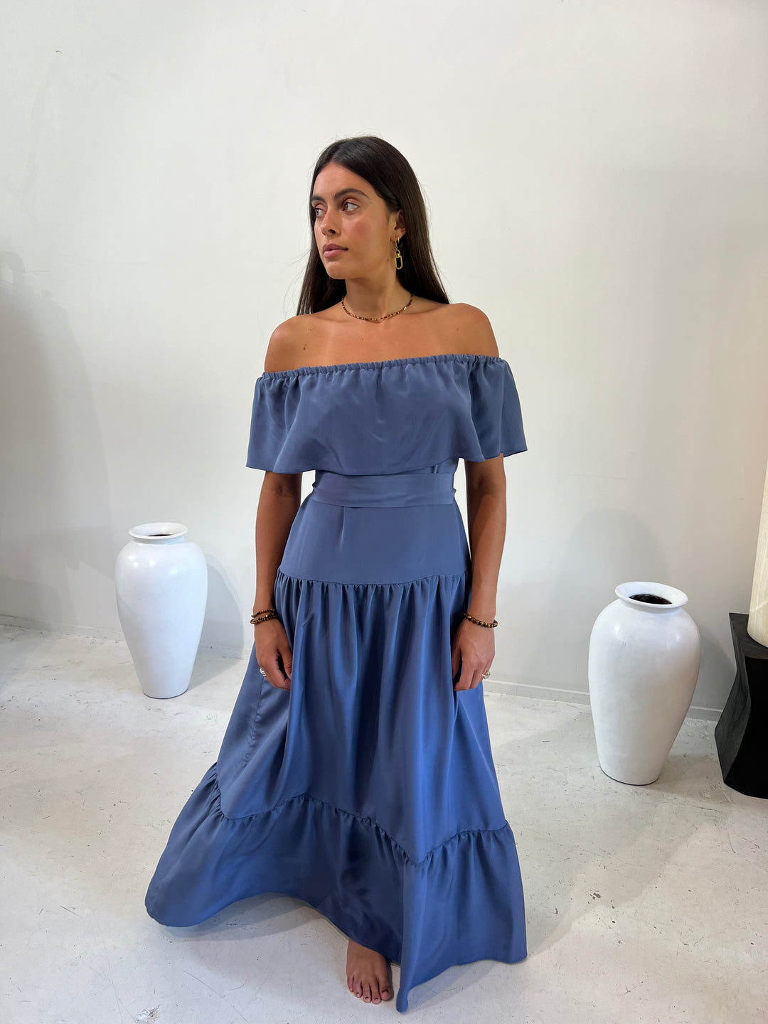 Elope Dress Moonstone Silk