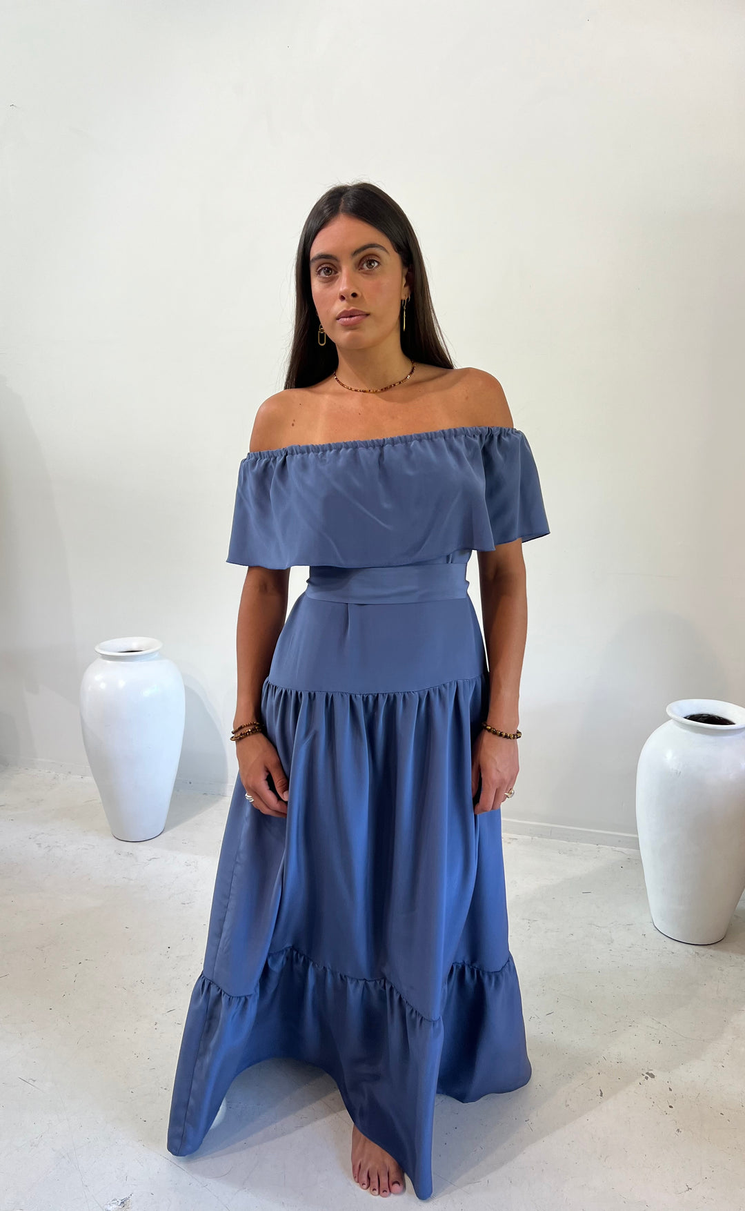 Elope Dress Moonstone Silk