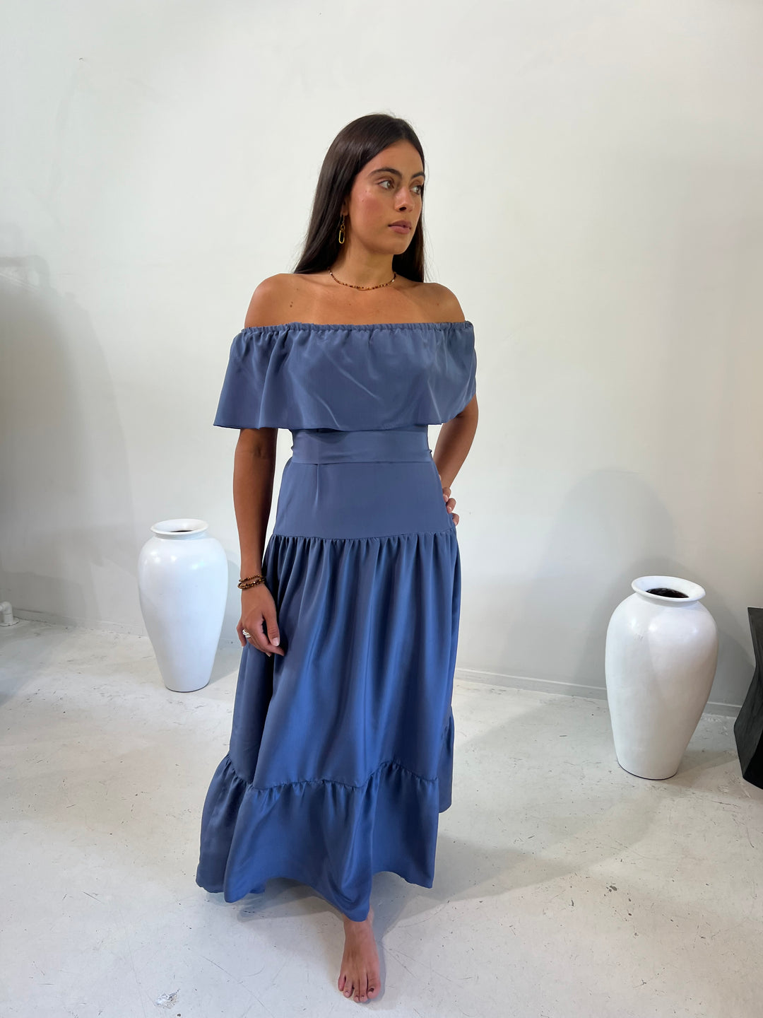 Elope Dress Moonstone Silk