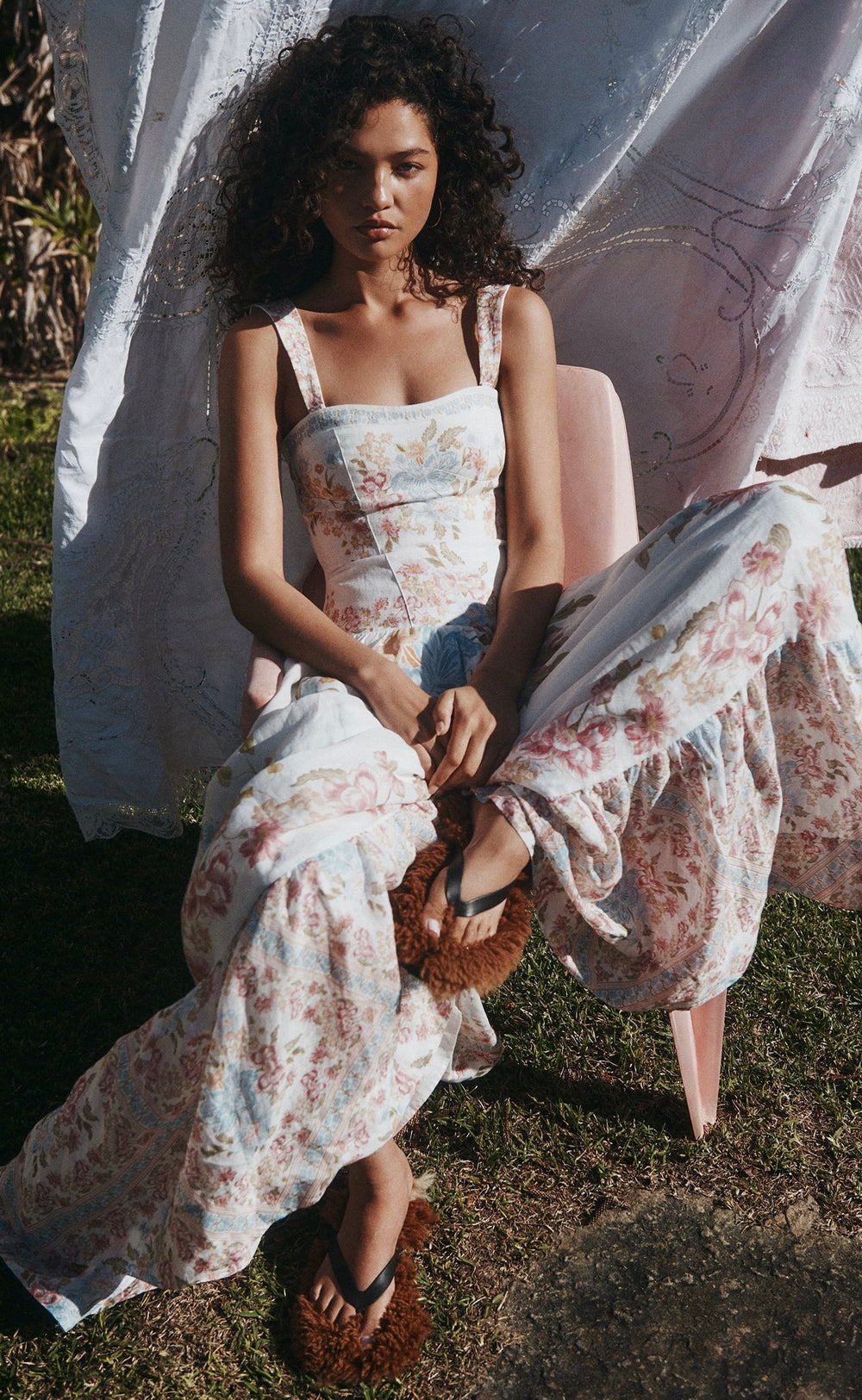 Elsa Linen Maxi Dress Vanilla Keepsake