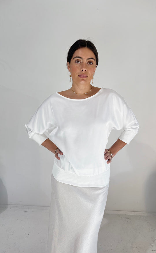 Talitha Top Ivory Satin