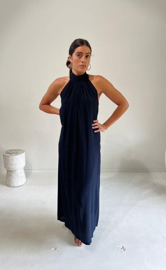 Cannes Dress Maxi Navy