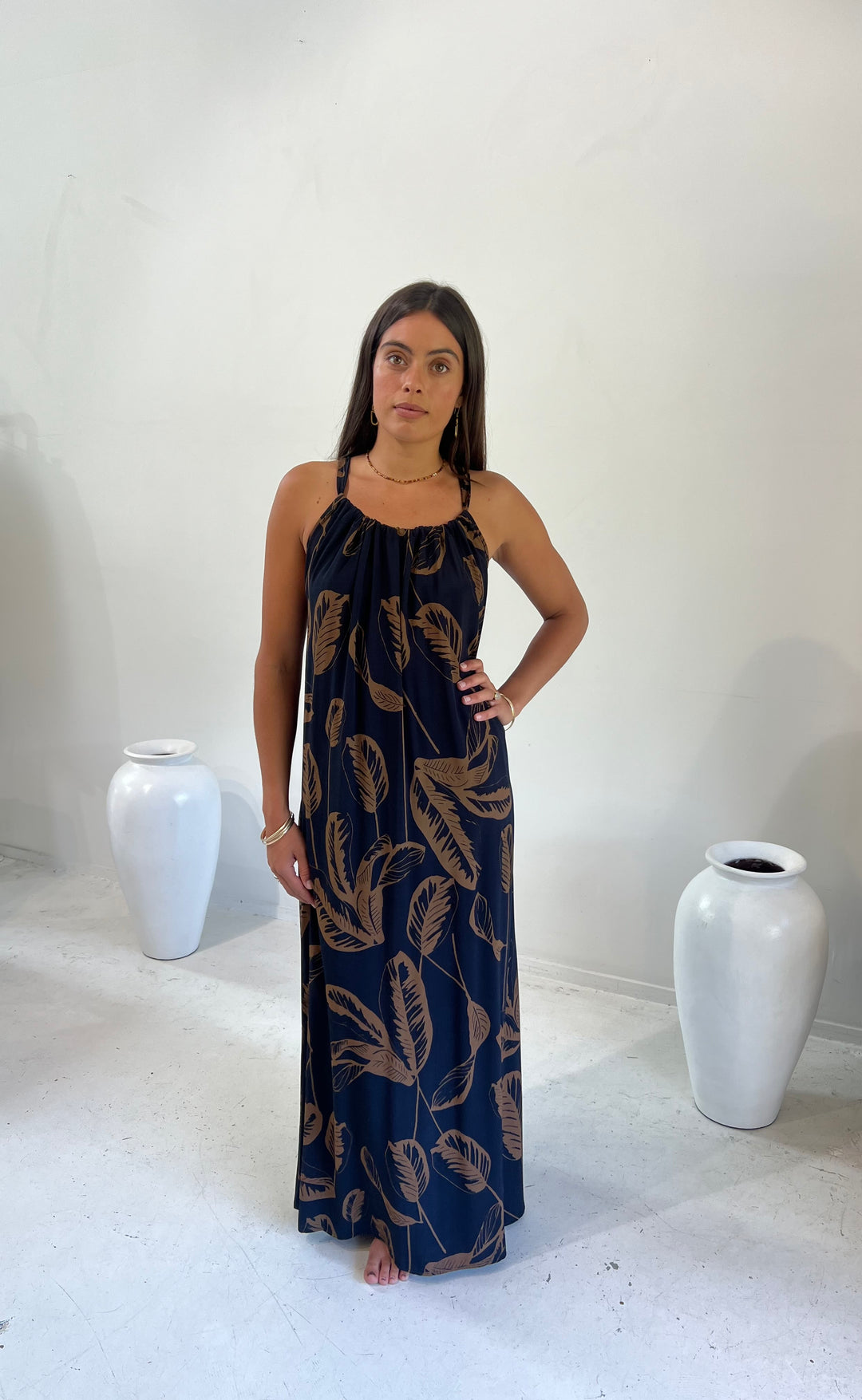 Forever Dress Naomi Palm Navy