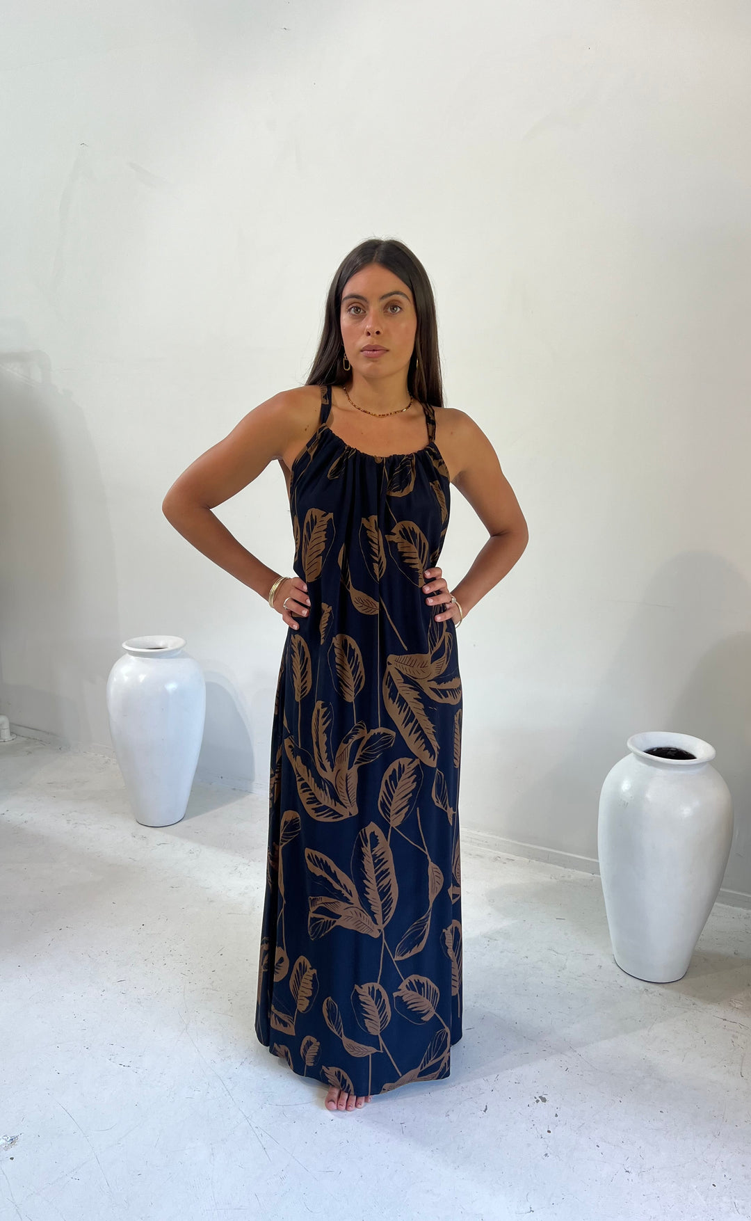 Forever Dress Naomi Palm Navy