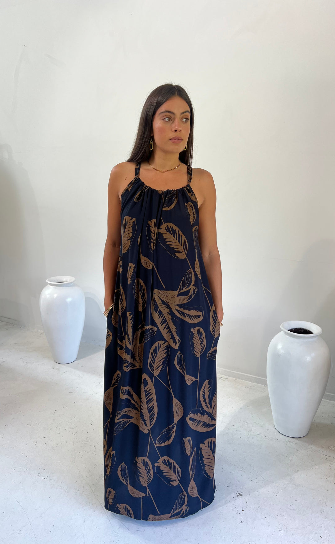 Forever Dress Naomi Palm Navy