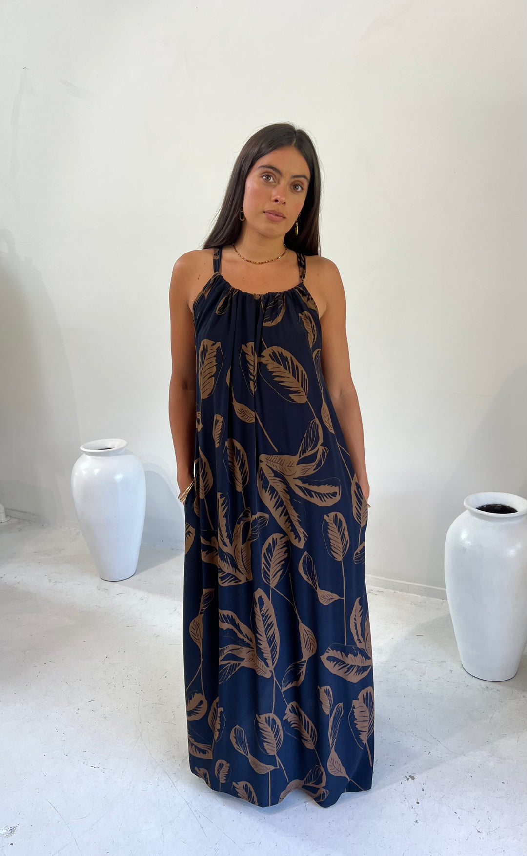 Forever Dress Naomi Palm Navy