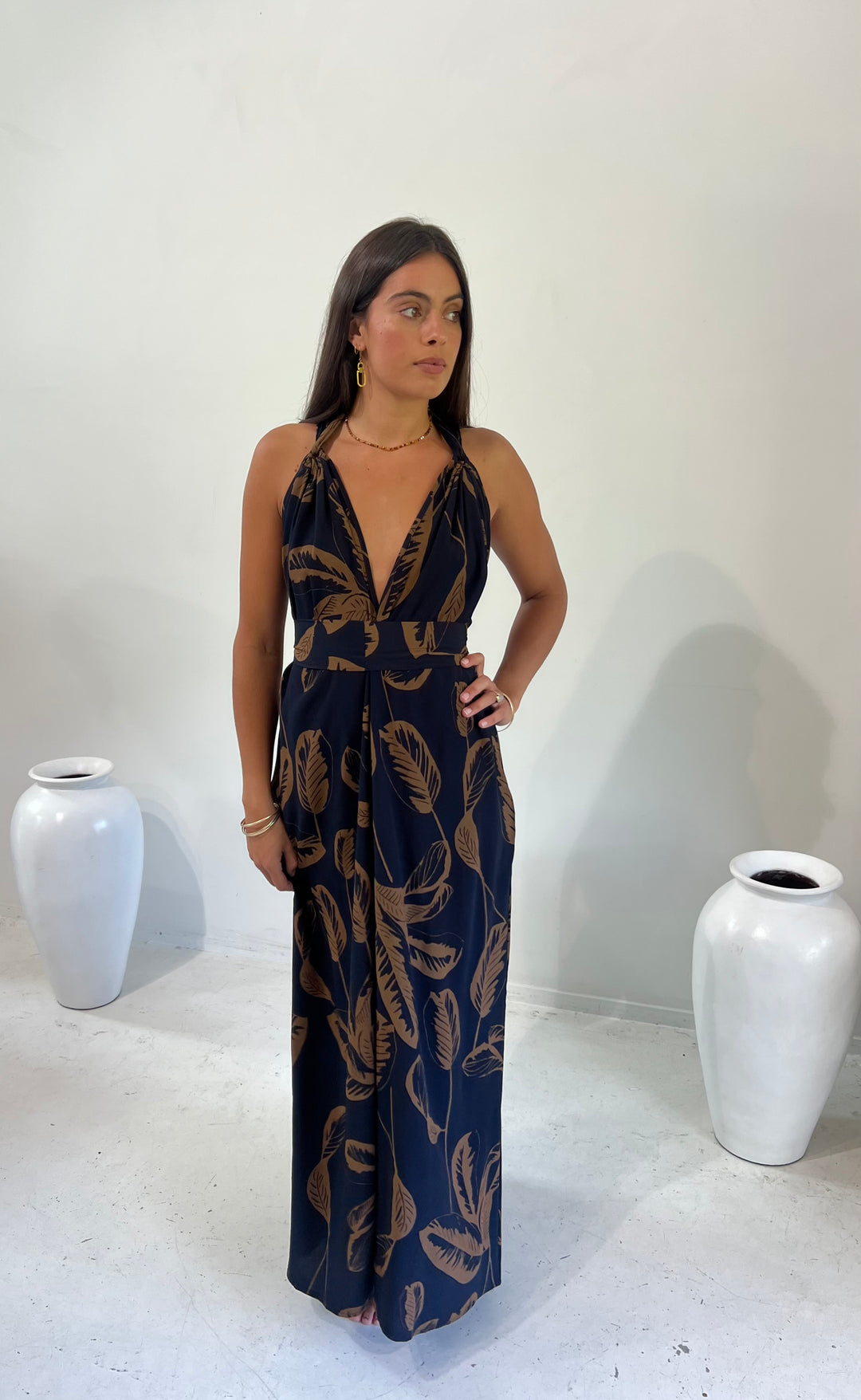 Forever Dress Naomi Palm Navy