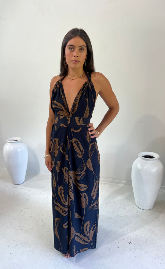 Forever Dress Naomi Palm Navy