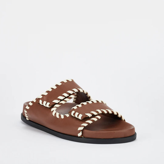 Fontelina Footbed | Cocoa / Off White Trim