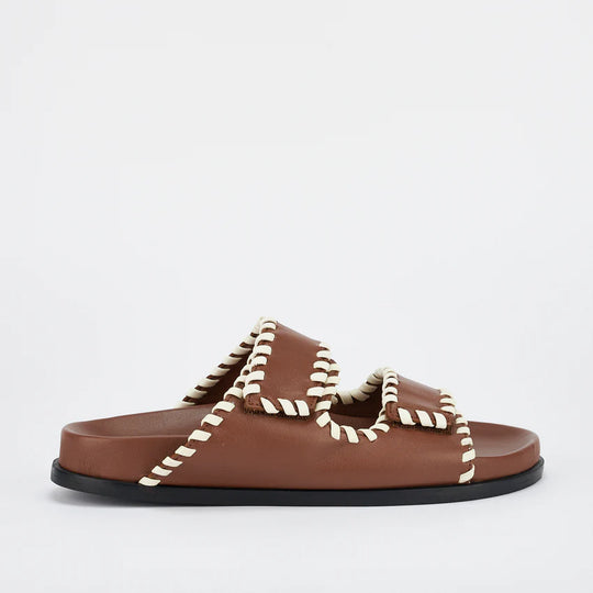 Fontelina Footbed | Cocoa / Off White Trim