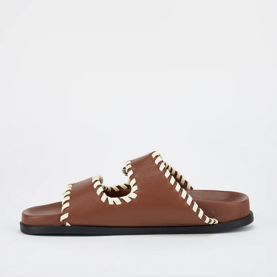 Fontelina Footbed | Cocoa / Off White Trim